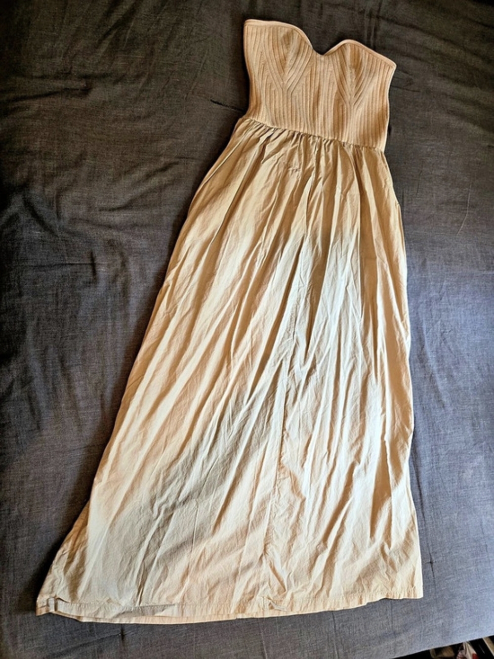 Universal Thread Cream Smocked Bodice Maxi Dress Size L Cottagecore Boho